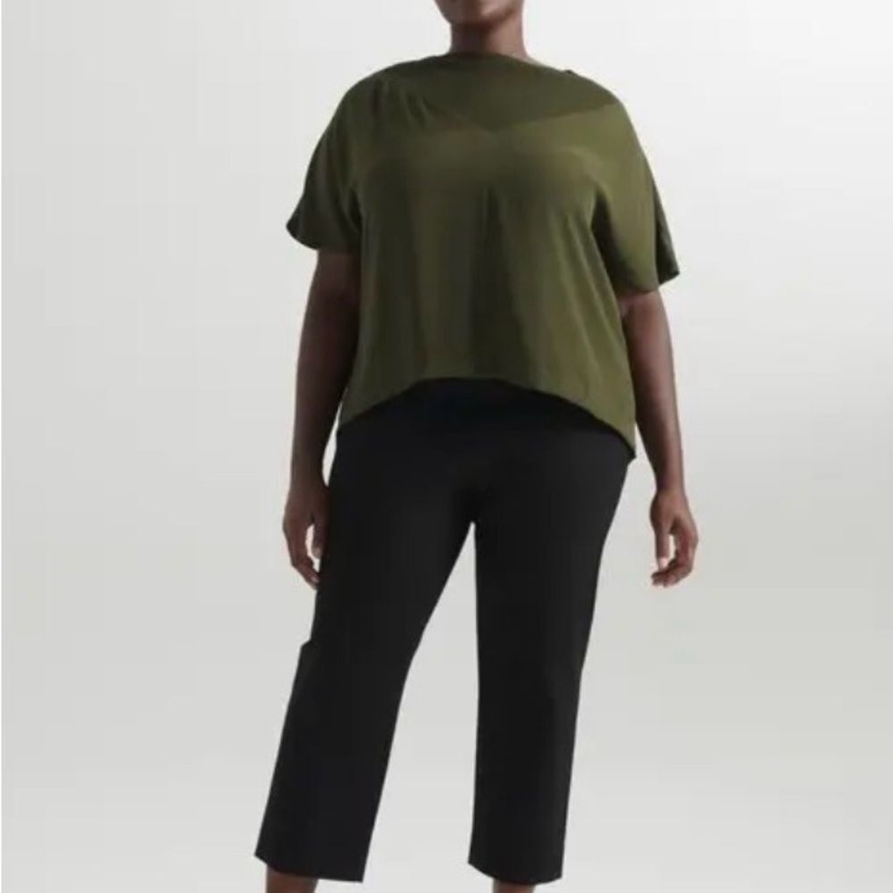 Pari Passu Maura Short Sleeve Top in Army NWT! size 16
